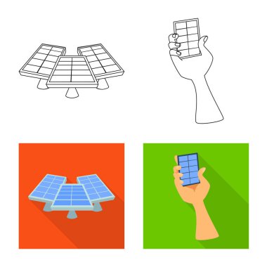 Yenilik ve teknoloji simge vektör Illustration. Yenilik ve hisse senedi için doğa vektör simge kümesi.