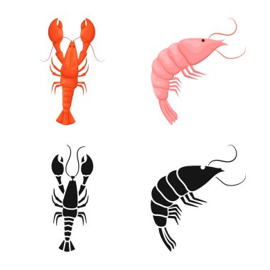 Meze ve okyanus işareti vektör Illustration. Web için meze ve incelik hisse senedi simgesi kümesi.