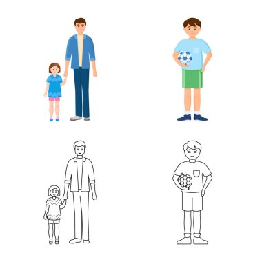 Vektör Illustration karakter ve avatar sembolü. Karakter ve portre hisse senedi simgesi için web topluluğu.