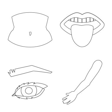 Vücut ve bölümü logo vektör Illustration. Vücut ve anatomi hisse senedi vektör çizim seti.