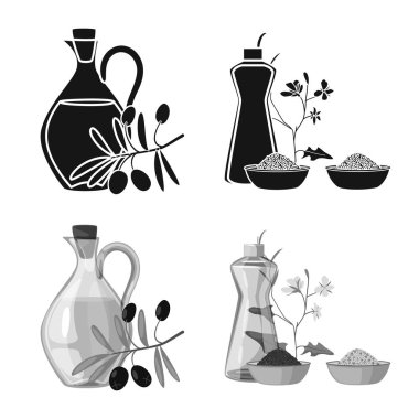 Sağlıklı ve sebze logosu yalıtılmış nesne. Tarım hisse senedi vektör çizim ve sağlıklı kümesi.