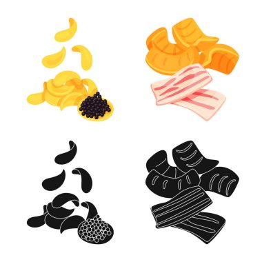 Tat ve daiç sembolü yalıtılmış nesne. Tat ve hisse senedi için organik vektör simge kümesi.