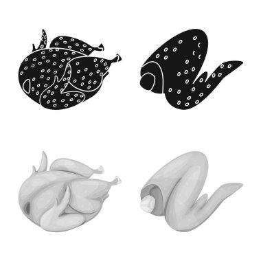 Ürün ve kümes hayvanları işareti vektör tasarımı. Ürün ve tarım hisse senedi vektör çizim seti.