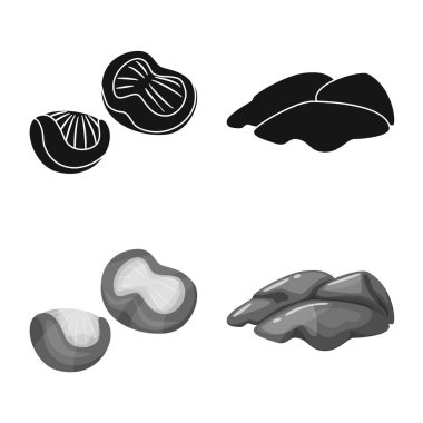 Ürün ve kümes hayvanları işareti vektör Illustration. Web için ürün ve tarım hisse senedi simgesi kümesi.