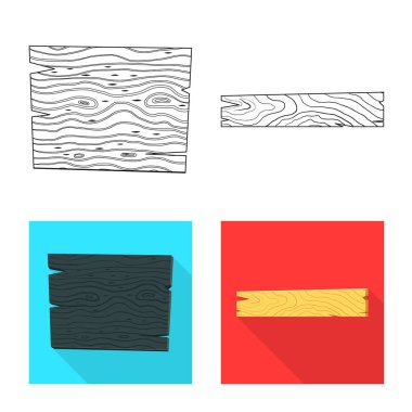 Ham vektör çizim ve orman oturum açın. Ham kümesi ve parke hisse senedi simgesi web için.