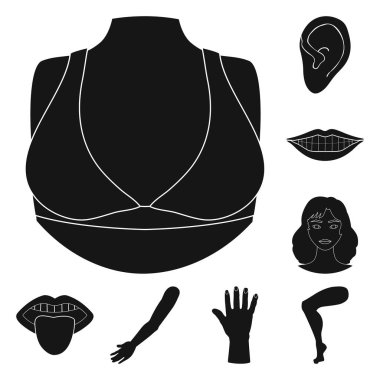 Vücut ve bölümü logo vektör tasarımı. Vücut ve anatomi hisse senedi vektör çizim seti.