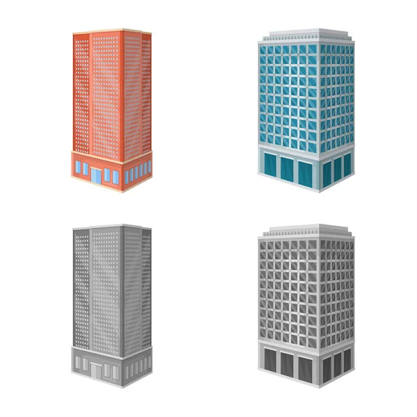 Illustrazione vettoriale dell'icona della costruzione e dell'edificio. Raccolta di illustrazione vettoriale costruzione e patrimonio immobiliare . — Vettoriale Stock