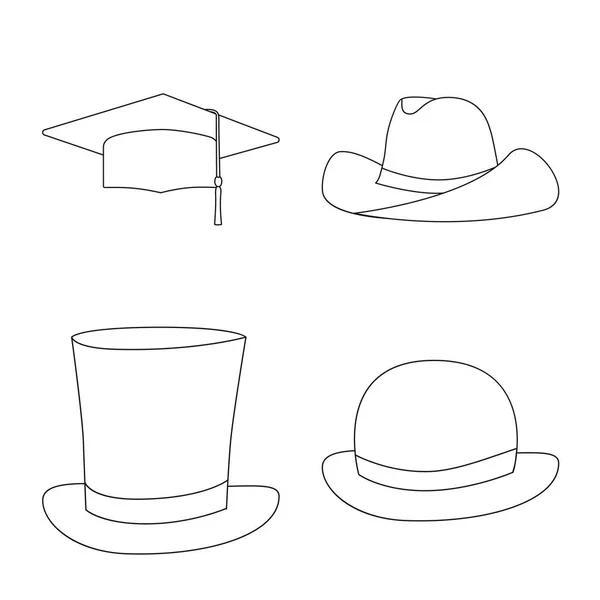Şapkalar ve napper sembolü yalıtılmış nesne. Şapkalar ve kask hisse senedi vektör çizim topluluğu. — Stok Vektör