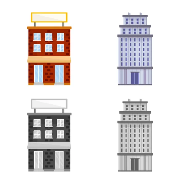 Illustration vectorielle du logo municipal et central. Collection d'icône vectorielle municipale et immobilière pour stock . — Image vectorielle