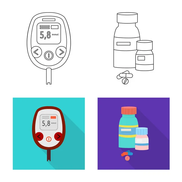 Projekt wektor ikona diety i leczenia. Zestaw z diety i medycyna Stockowa ilustracja wektorowa. — Wektor stockowy