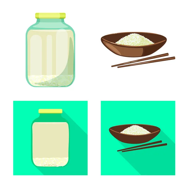 Geïsoleerde object van gewas- en ecologische pictogram. Collectie van gewas en koken aandelensymbool voor web. — Stockvector