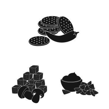 Madde ve organik simge vektör illüstrasyon. Malzeme ve ürün stok vektör illüstrasyonunun toplanması.