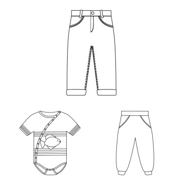 Aşınma ve alt simge vektör tasarımı. Web için giyim ve konfeksiyon hisse senedi simgesi topluluğu.