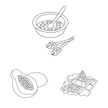 Bali ve Karayip simgesi vektör tasarımı. Bali ve coğrafya stok vektör illüstrasyon seti.