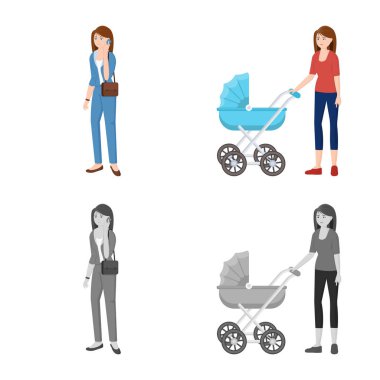 Vektör Illustration karakter ve avatar işareti. Karakter ve portre hisse senedi simgesi için web topluluğu.