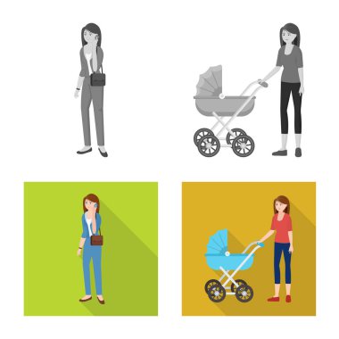 Karakter ve avatar sembolü yalıtılmış nesne. Hisse senedi için karakter ve portre vektör simge topluluğu.