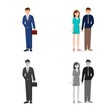 Karakter ve avatar logo yalıtılmış nesne. Web için karakter ve portre hisse senedi simgesi kümesi.