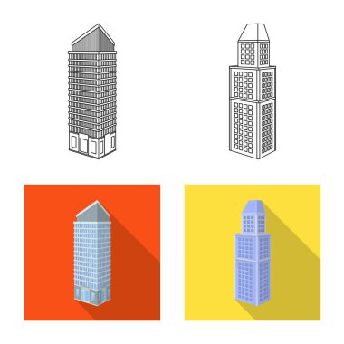 İnşaat ve simge yapı yalıtılmış nesne. İnşaat ve Emlak hisse senedi vektör çizim.