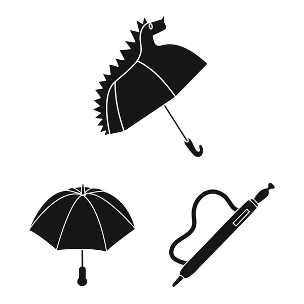 Ilustração vetorial do tempo e logotipo chuvoso. Conjunto de tempo e chuva estoque vetor ilustração . — Vetor de Stock