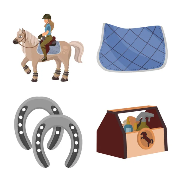 Illustration vectorielle du symbole équestre et équestre. Collection d'icône de vecteur cheval et cheval pour stock . — Image vectorielle