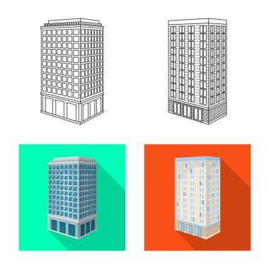 İnşaat ve yapı logo vektör tasarımı. İnşaat ve Emlak vektör simgesini hissenin koleksiyonu.