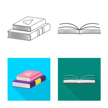 Eğitim ve kapak simge vektör Illustration. Eğitim ve kitabevi hisse senedi vektör çizim.