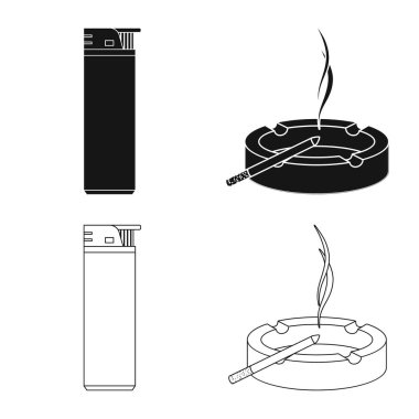 Çöp tasarımını vektör ve logo durdurmak. Web için çöp ve alışkanlık hisse senedi simgesi kümesi.