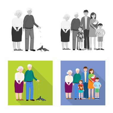 Karakter ve avatar sembolü yalıtılmış nesne. Hisse senedi için karakter ve portre vektör simge topluluğu.