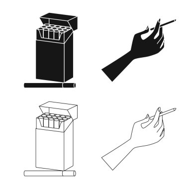 Çöp yalıtılmış nesne ve durdurmak logo. Hisse senedi için çöp ve alışkanlık vektör simge kümesi.