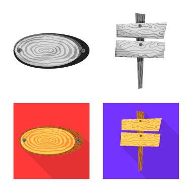 Ham vektör tasarımı ve orman sembolü. Parke hisse senedi vektör çizim ve ham kümesi.