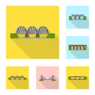 Kavisi ve köprü logo vektör Illustration. Kavisi ve Simgesel Yapı hisse senedi vektör çizim topluluğu.