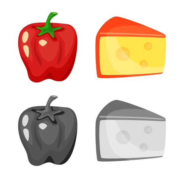 Vectorillustratie van smaak en product symbool. Collectie van smaak en koken aandelensymbool voor web. — Stockvector