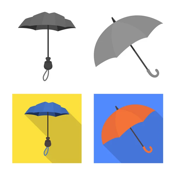保護と閉じたロゴのベクター デザイン。保護と雨株式ベクトル図のセット. — ストックベクタ