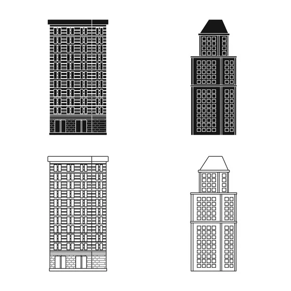 Objet isolé de l'icône municipale et centrale. Collection d'icône vectorielle municipale et immobilière pour stock . — Image vectorielle