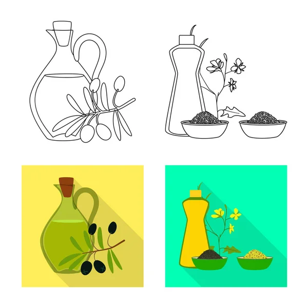Vektorové ilustrace zdravých a zeleniny znamení. Sada zdravých a zemědělství vektorové ikony pro stock. — Stockový vektor