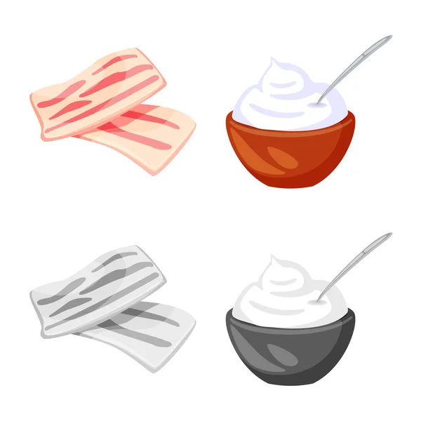 Diseño vectorial del sabor y el icono del producto. Colección de sabor y cocina vector ilustración . — Vector de stock