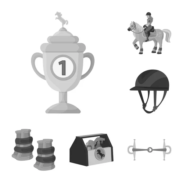 Izolált tárgy a faji és a ló logó. Race-és versenyautó-készlet vektoros illusztráció. — Stock Vector
