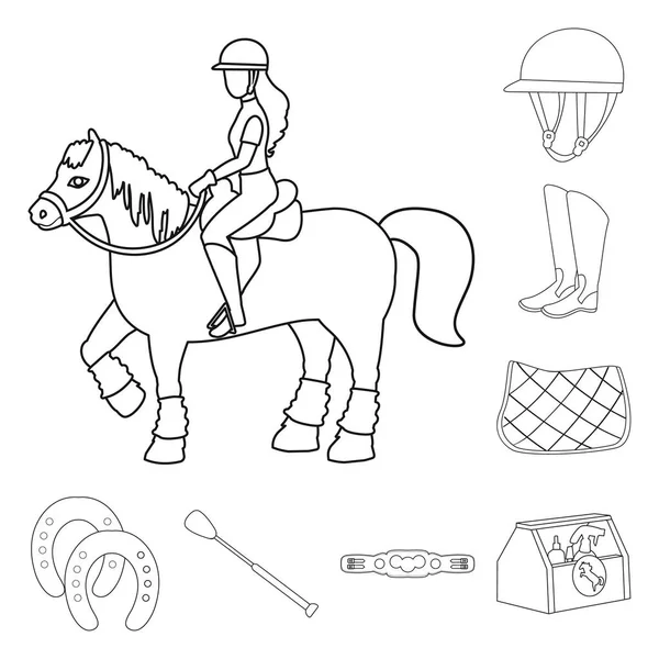 Diseño vectorial de caballo y signo ecuestre. Colección de caballo y caballo stock vector ilustración . — Archivo Imágenes Vectoriales