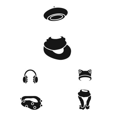 Vektör Illustration kumaş ve hava simgesi. Web için kumaş ve moda stok sembolü koleksiyonu.