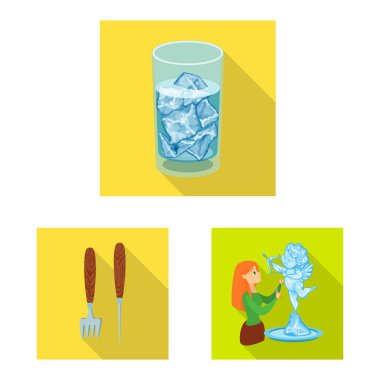 Doku ve donmuş simge vektör tasarımı. Doku ve şeffaf hisse senedi vektör çizim koleksiyonu.