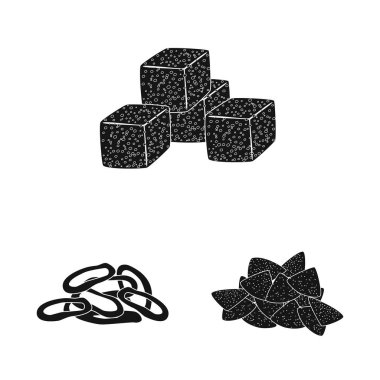 Parti ve pişirme logosu vektör illüstrasyon. Parti ve gevrek stok vektör illüstrasyon seti.