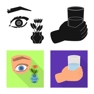 Diyet ve tedavi simge vektör Illustration. Diyet ve ilaç hisse senedi vektör çizim seti.