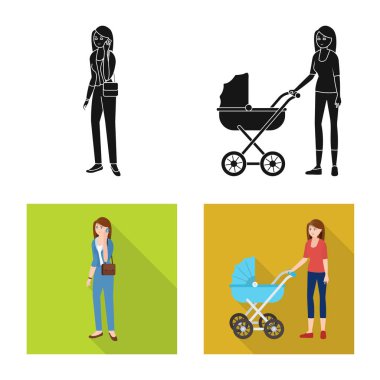 Karakter ve avatar simge vektör tasarımı. Web için karakter ve portre hisse senedi simgesi kümesi.