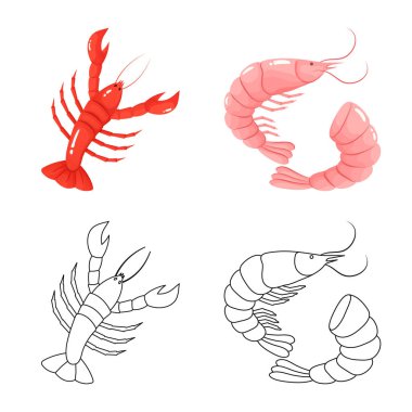 Vektör tasarımı taze ve restoran oturum açın. Taze ve deniz hisse senedi simgesi için web topluluğu.