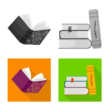 Eğitim ve kapak simgesi yalıtılmış nesne. Eğitim ve kitabevi hisse senedi vektör çizim koleksiyonu.