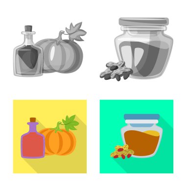 Sağlıklı ve sebze logo vektör Illustration. Sağlıklı kümesi ve hisse senedi için tarım vektör simgesi.