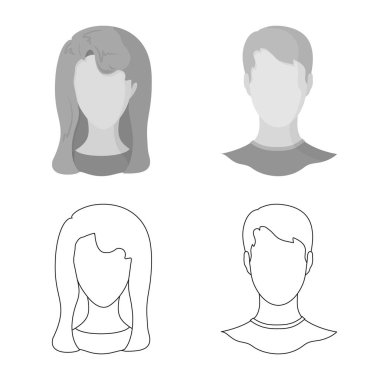 Profesyonel ve fotoğraf simge vektör Illustration. Profesyonel kümesi ve hisse senedi için profil vektör simgesi.