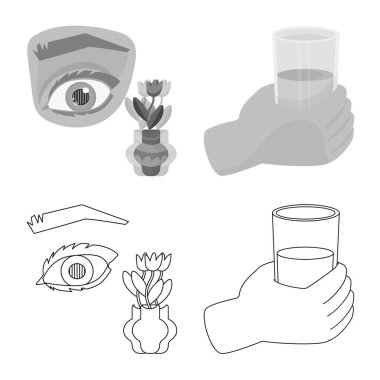 Diyet ve tedavi simge vektör tasarımı. Hisse senedi için diyet ve tıp vektör simge topluluğu.