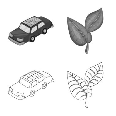 Yenilik ve teknoloji logo yalıtılmış nesne. Dizi yenilik ve doğa hisse senedi vektör çizim.