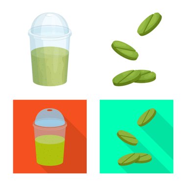 Protein ve deniz logo yalıtılmış nesne. Protein ve web için doğal hisse senedi simgesi toplama.